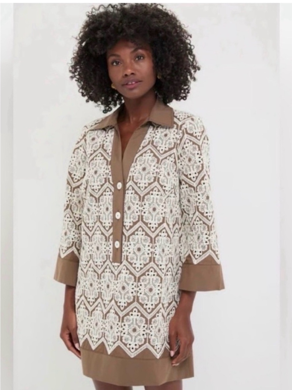 Tuckernuck Mocha Mousse Lace Collier Dress NWT